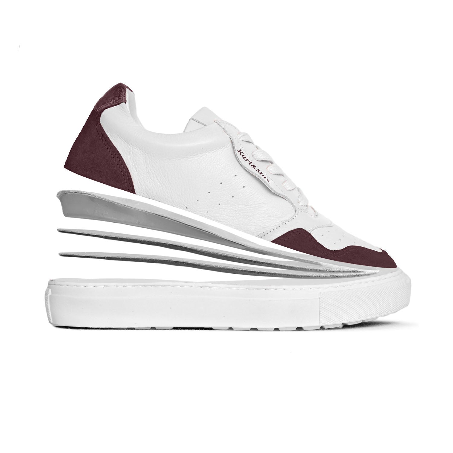 Sneakers bordeaux anti glisse confort semelle amovible