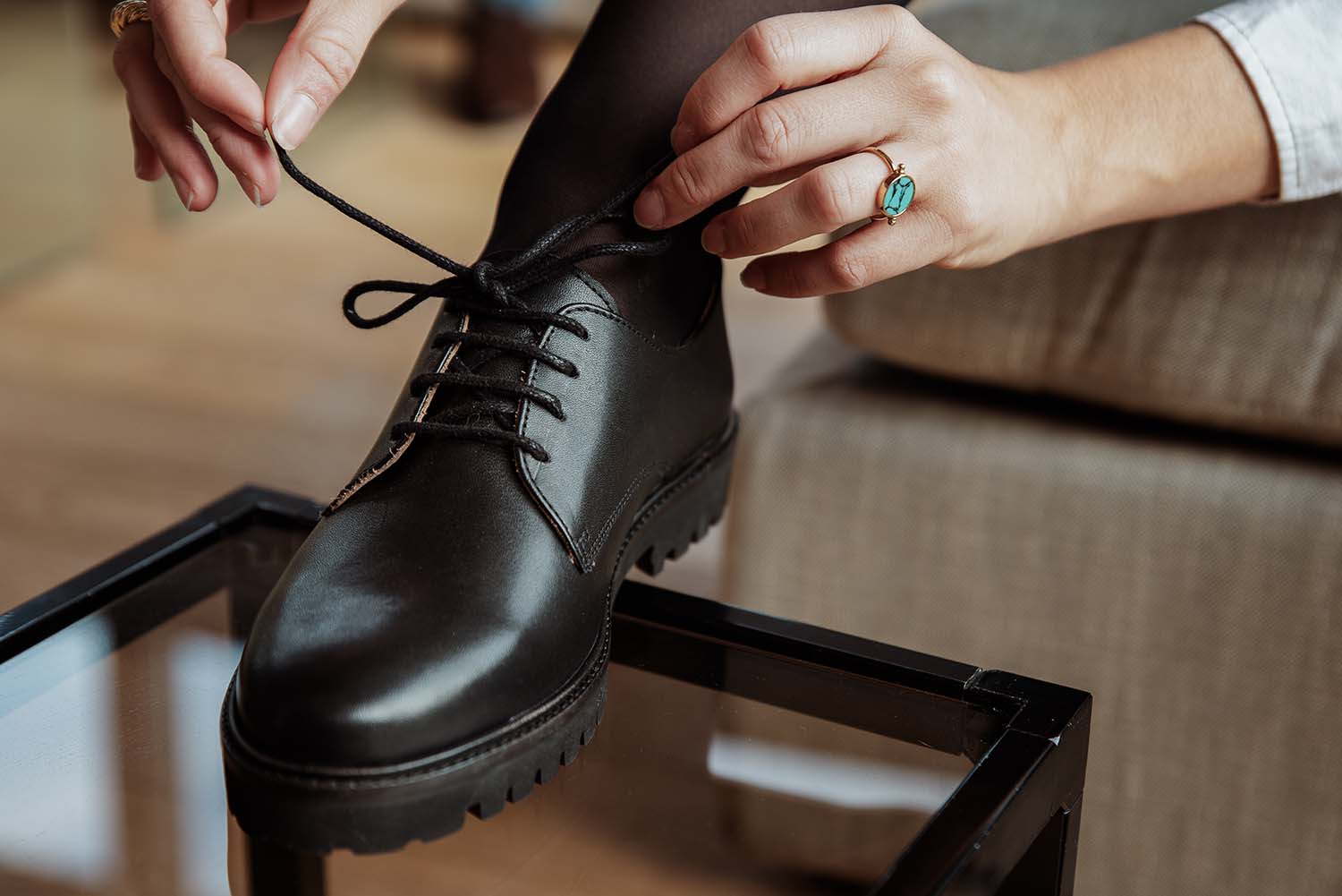 derbies cuir lisse noir confortable
