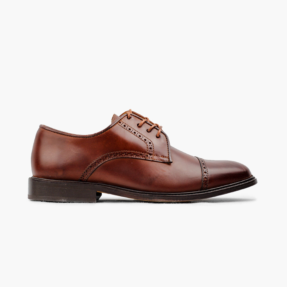 Derby cognac haut-de-gamme confort homme 