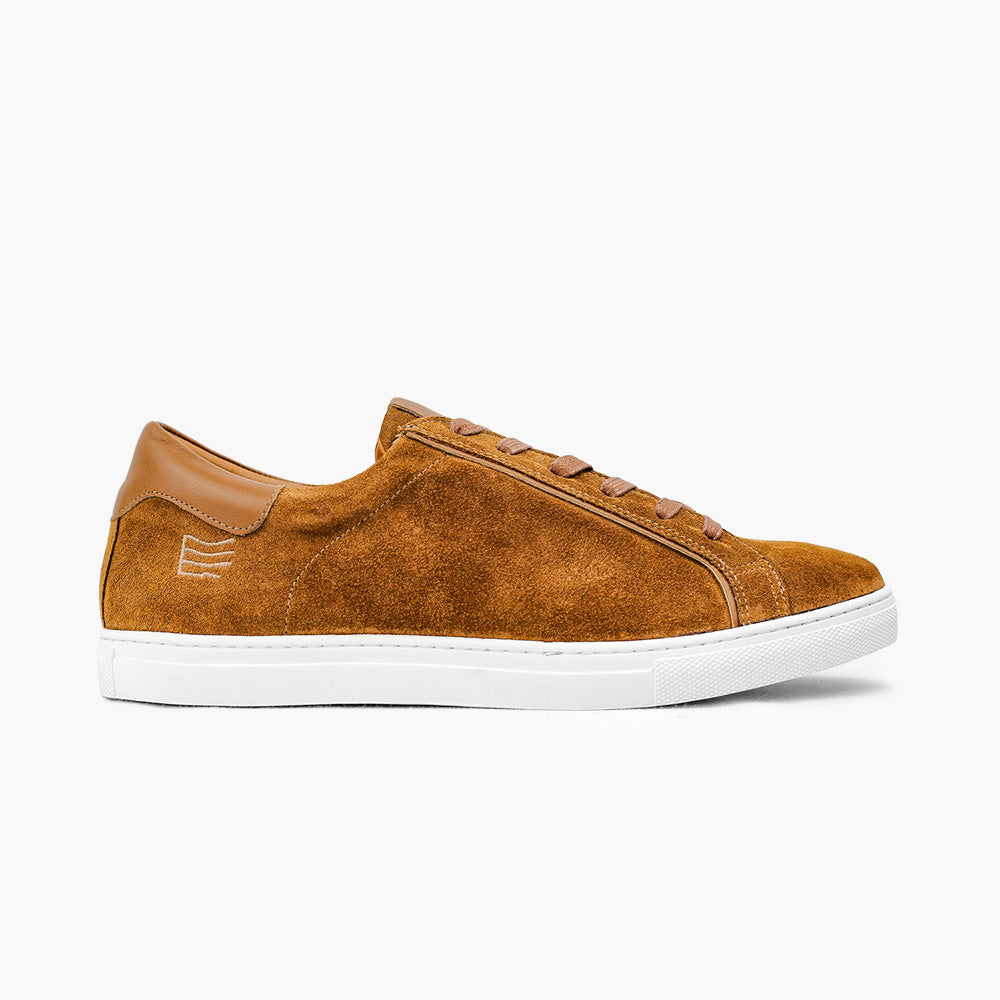 Sneaker nubuck cognac homme confortable