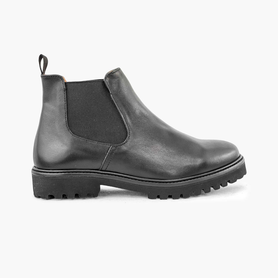 Bottines femme en cuir noir confort