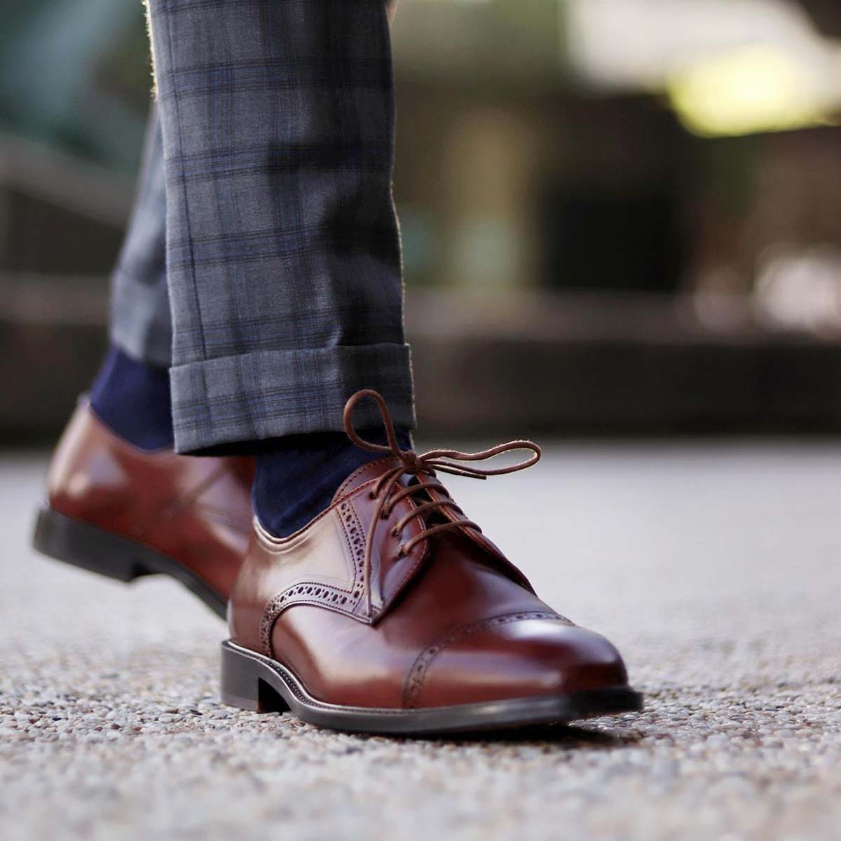 Derbies cuir cognac haut-de-gamme homme pieds sensibles