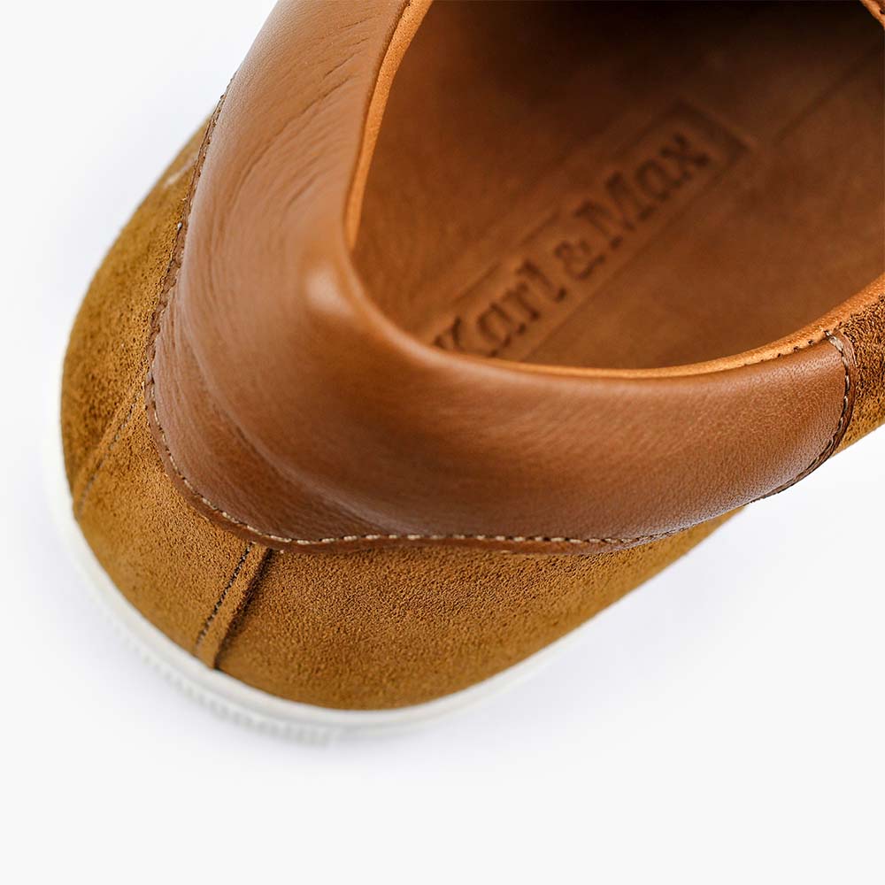 Sneaker nubuck cognac homme confortable