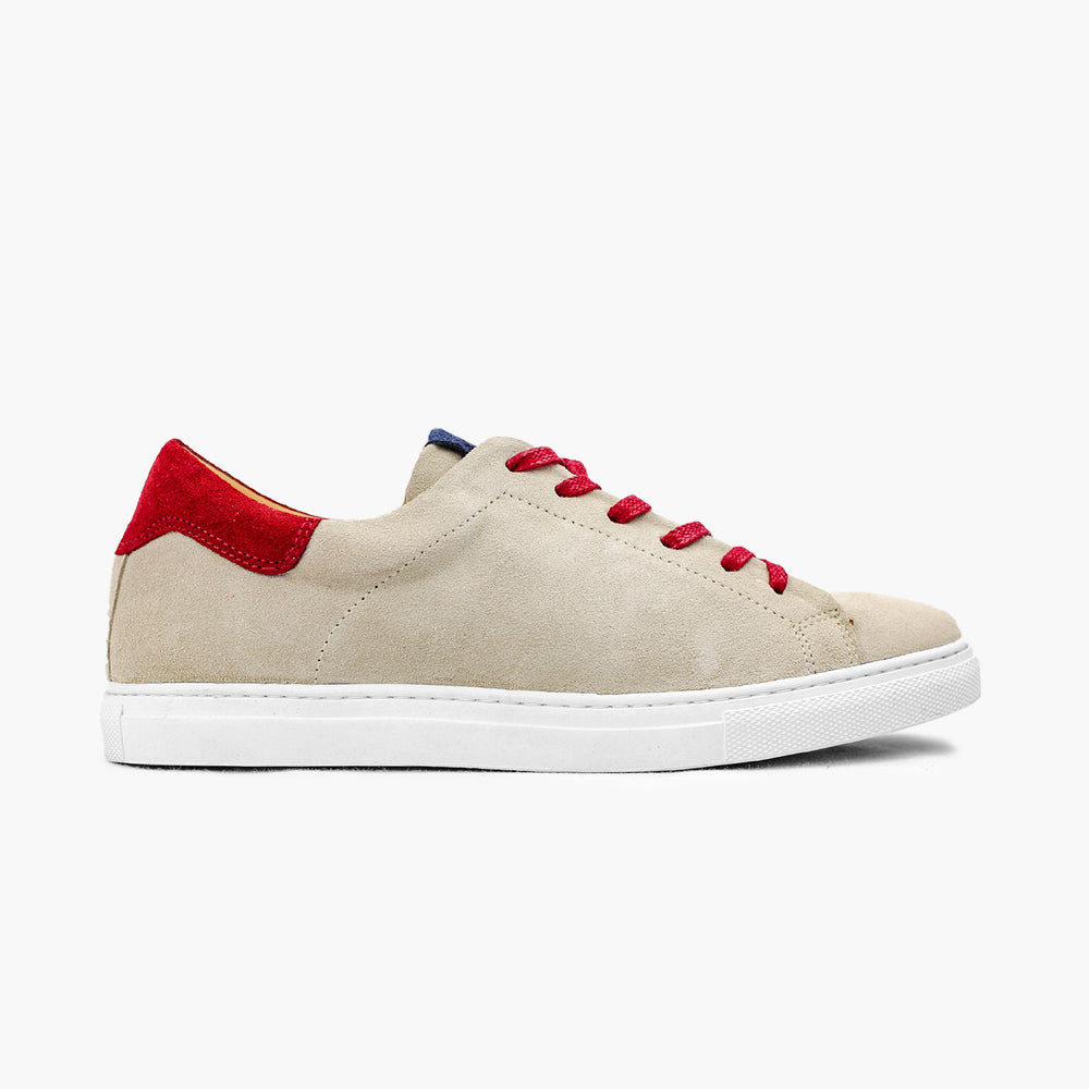 Sneakers beige cuir de veau semelles amovibles