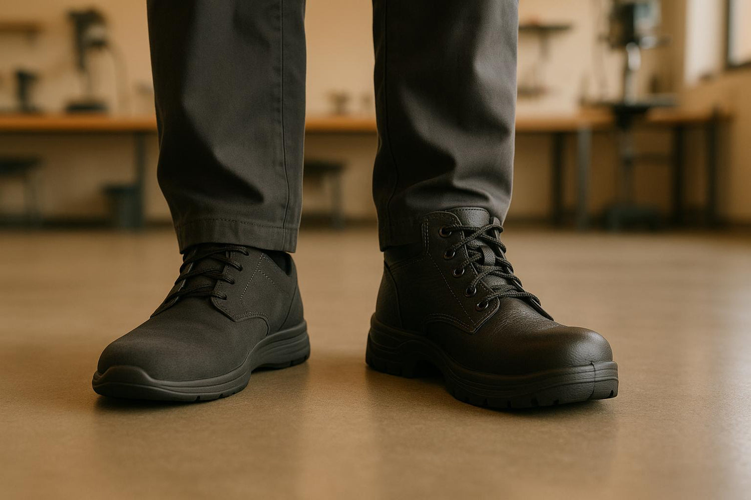Différence entre chaussure de travail et chaussure de sécurité.