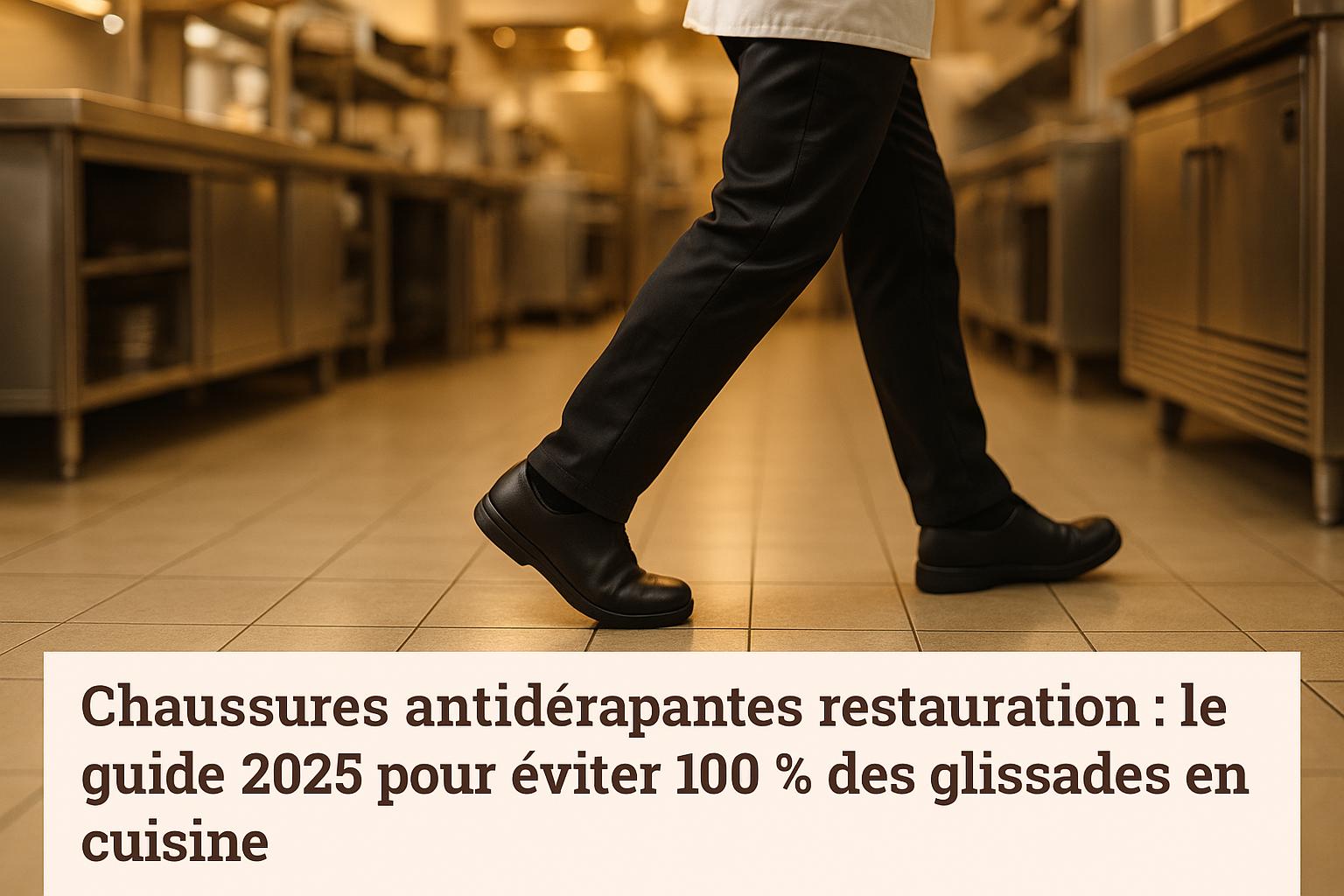 “Chaussures antidérapantes restauration : le guide 2025 pour éviter 100 % des glissades en cuisine”