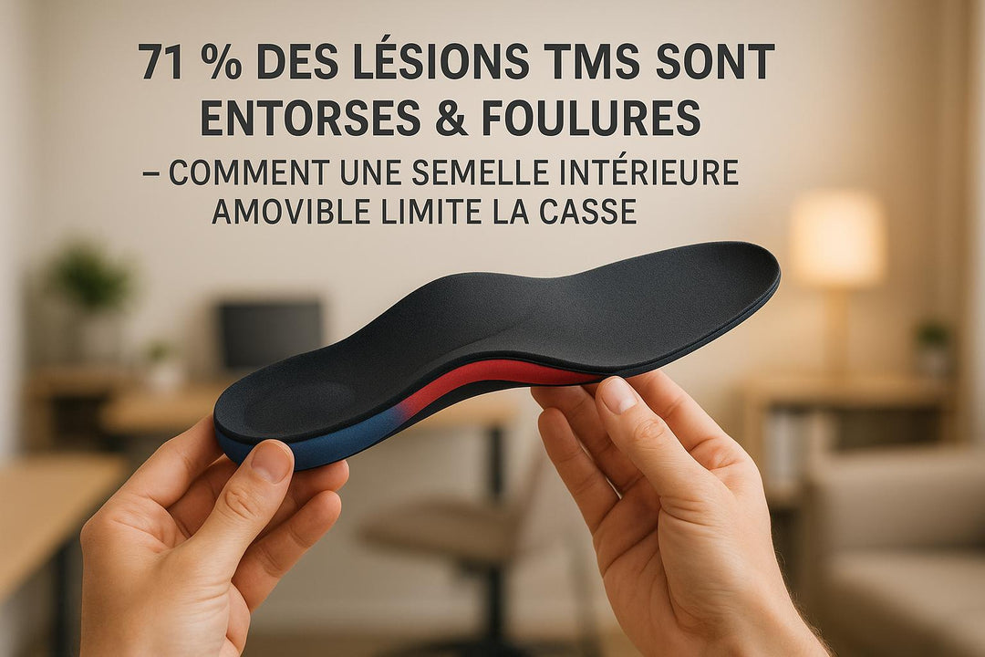 71 % des lésions TMS sont entorses & foulures  -  comment une semelle intérieure amovible limite la casse