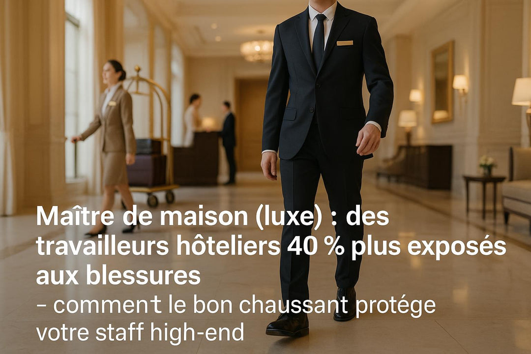 Maître de maison (luxe) : des travailleurs hôteliers 40 % plus exposés aux blessures  -  comment le bon chaussant protège votre staff high-end