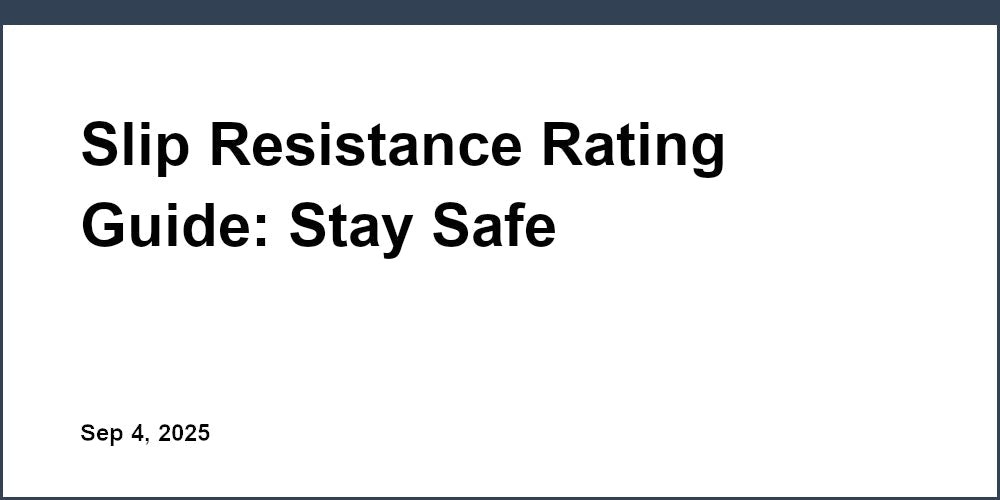 Slip Resistance Rating Guide: Stay Safe
