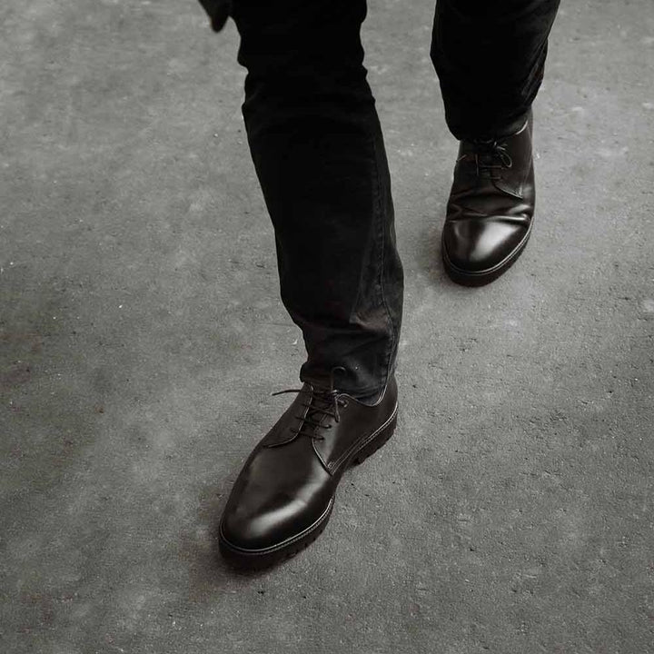 Derby noir homme haut-de-gamme confortable