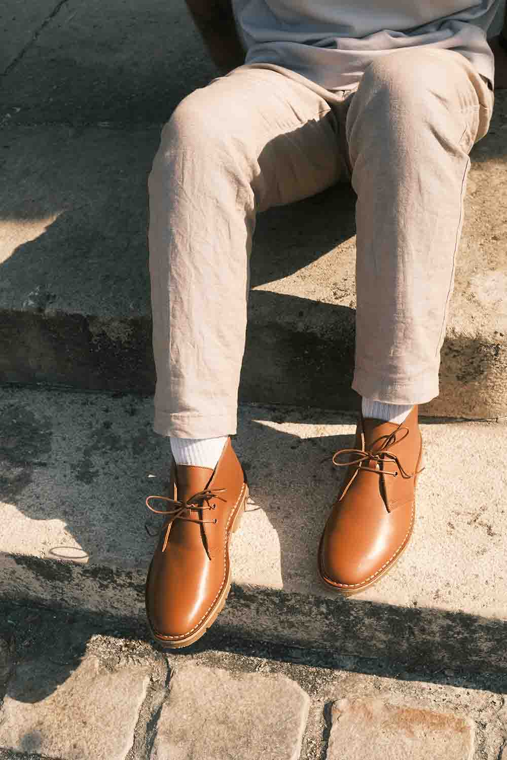 desert boots homme cognac confortable pieds sensibles