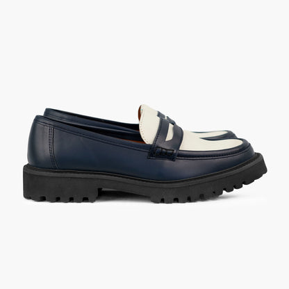 Mocassins confort Mina ● Bleu et Crème