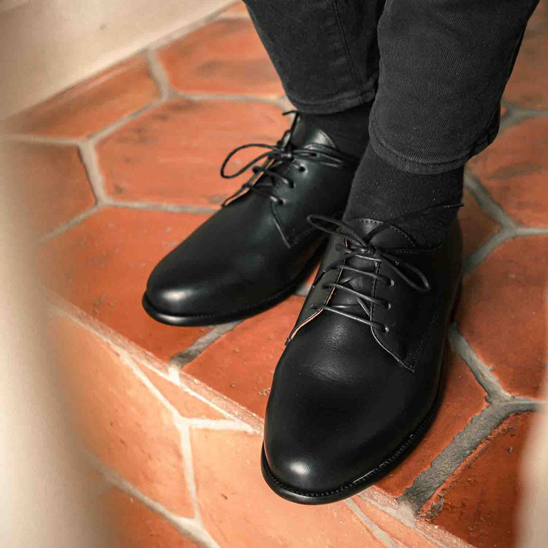 Derbies femme cuir lisse confort semelles orthopédiques 