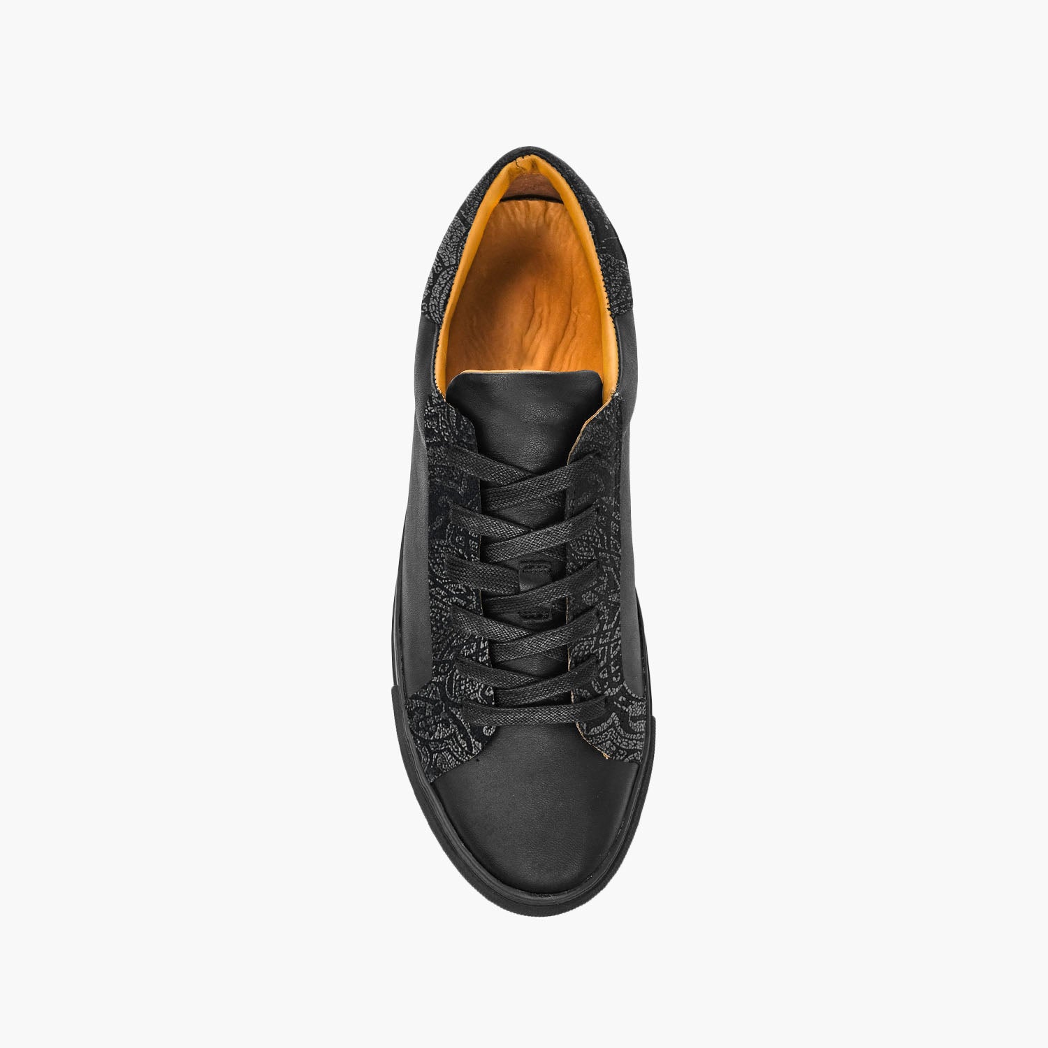 Sneakers confortables Skoffier ● cuir noir détail effet brillant