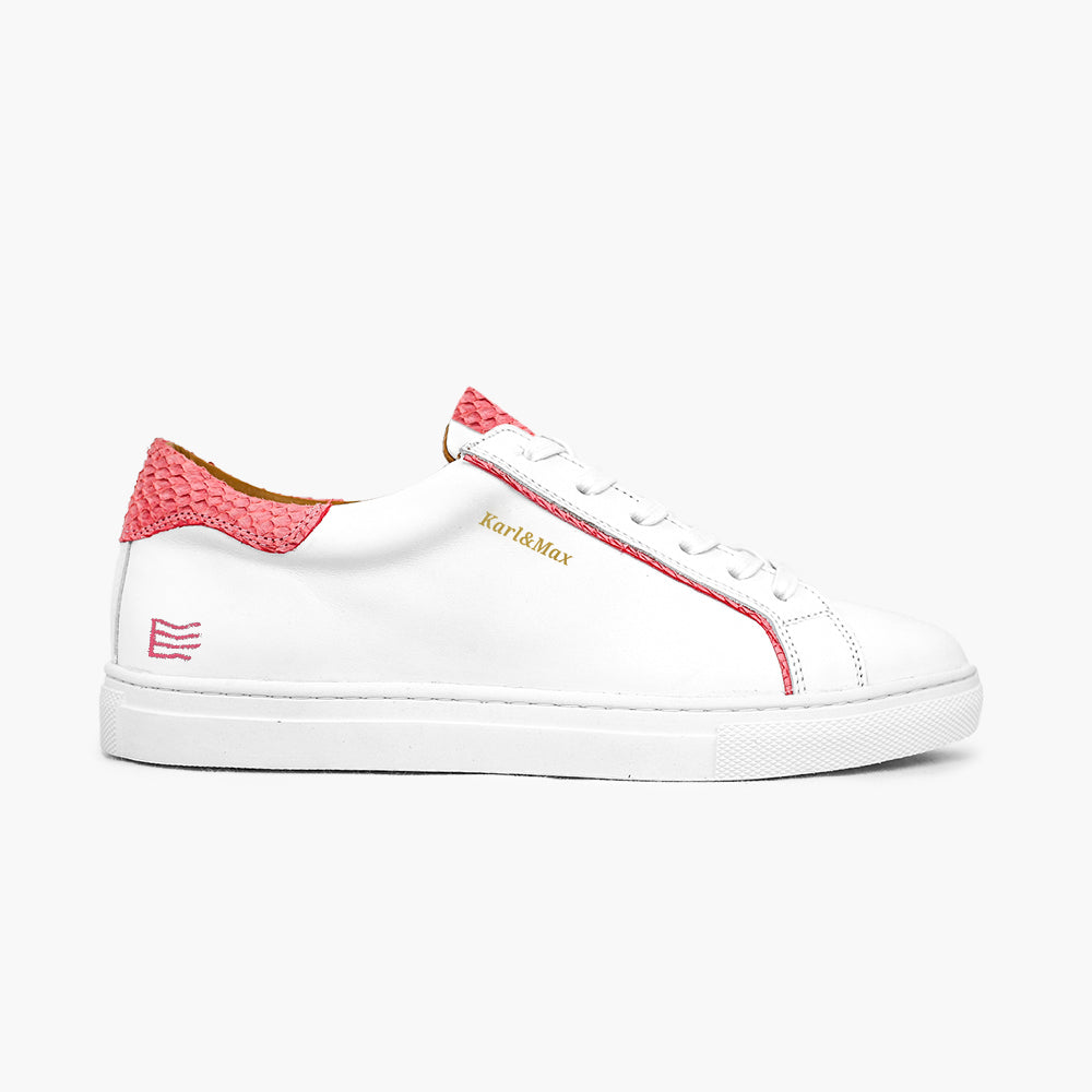 Tennis cuir marine rose confort semelle amovible