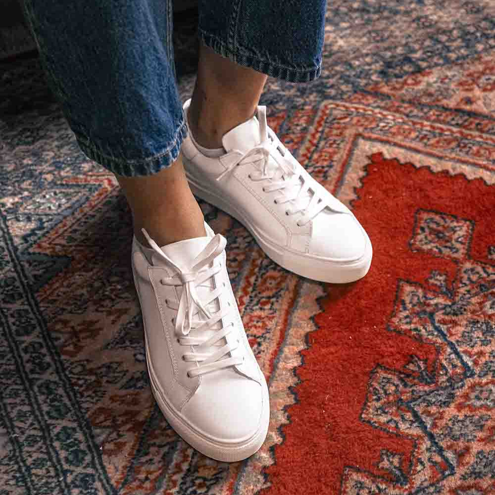 Tennis haut-de-gamme blanc confortable femme hallux valgus