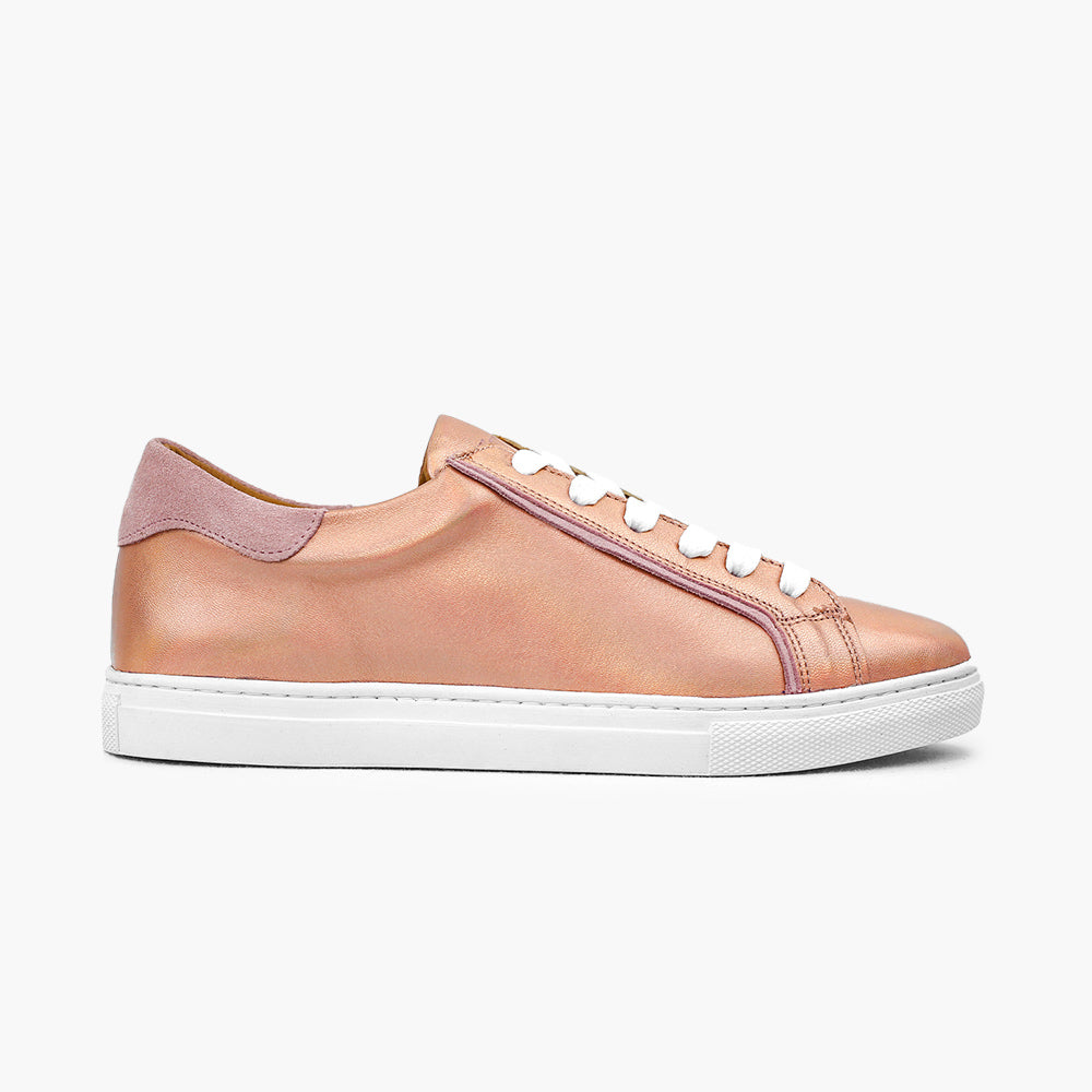 Chaussure or rose femme confort semelles orthopédiques