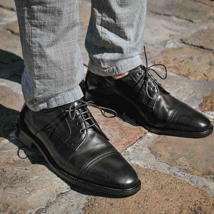 Chaussures noir homme confort pieds plats