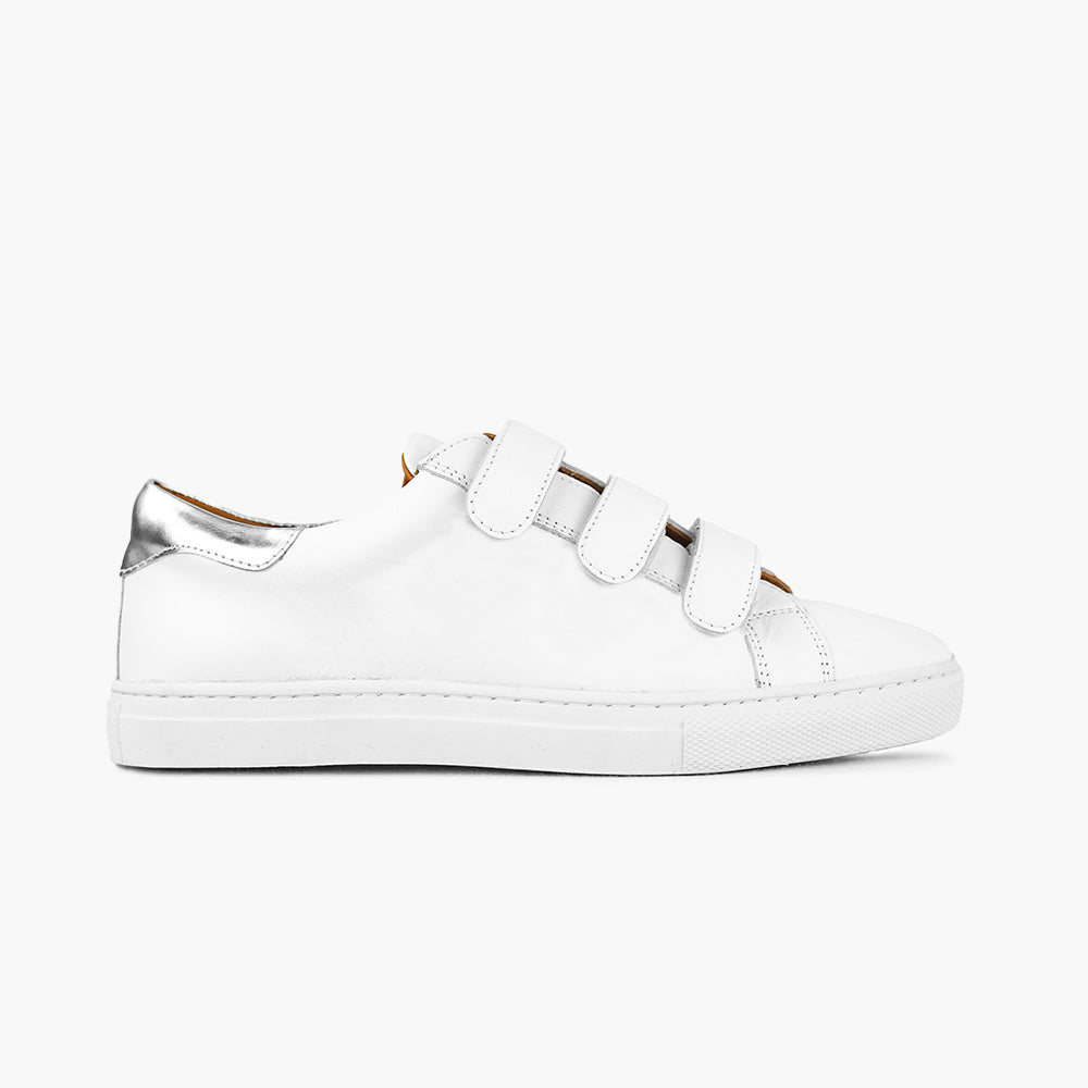 sneakers scratch blanc argent hallux valgus