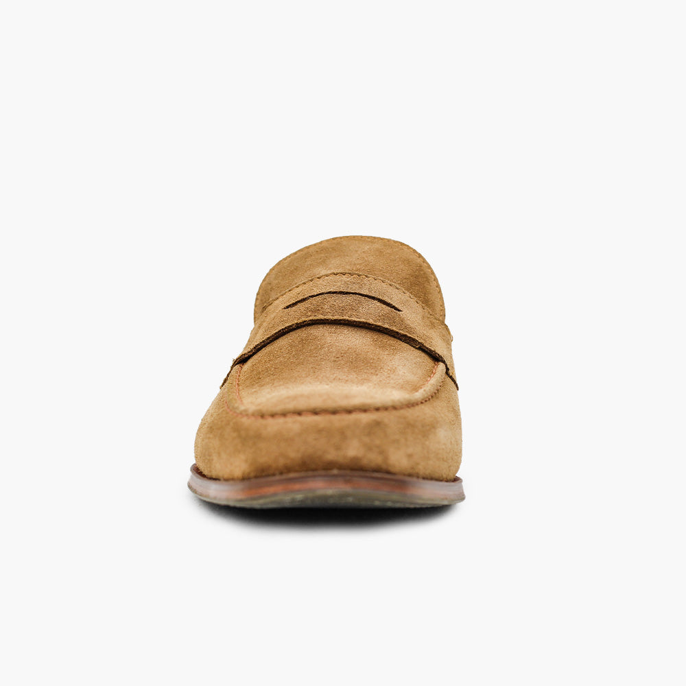 Mocassins nubuck cognac homme haut-de-gamme confort