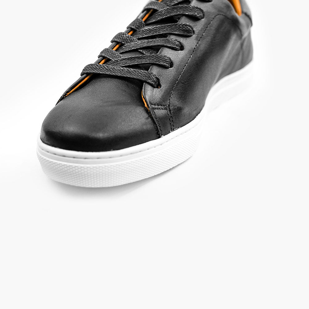 Sneakers noir cuir de veau semelles amovibles