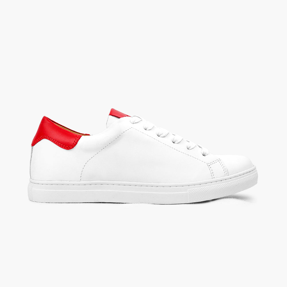 Sneakers blanc rouge homme pieds sensibles
