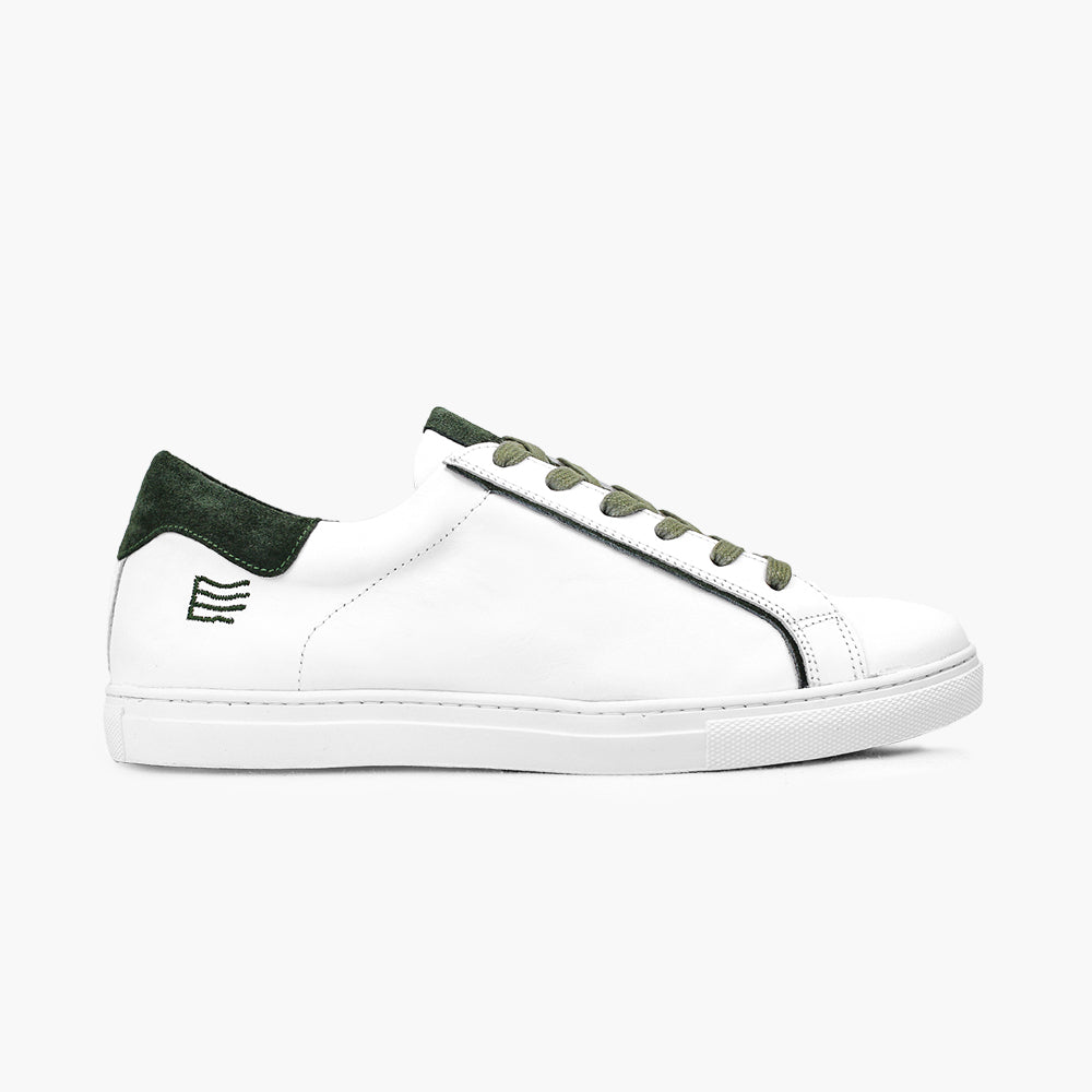 Sneaker cuir kakhi blanc homme confort ergonomie