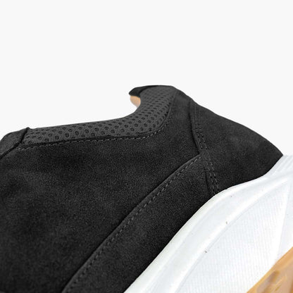 Sneakers noir cuir haut-de-gamme chic hallux valgus